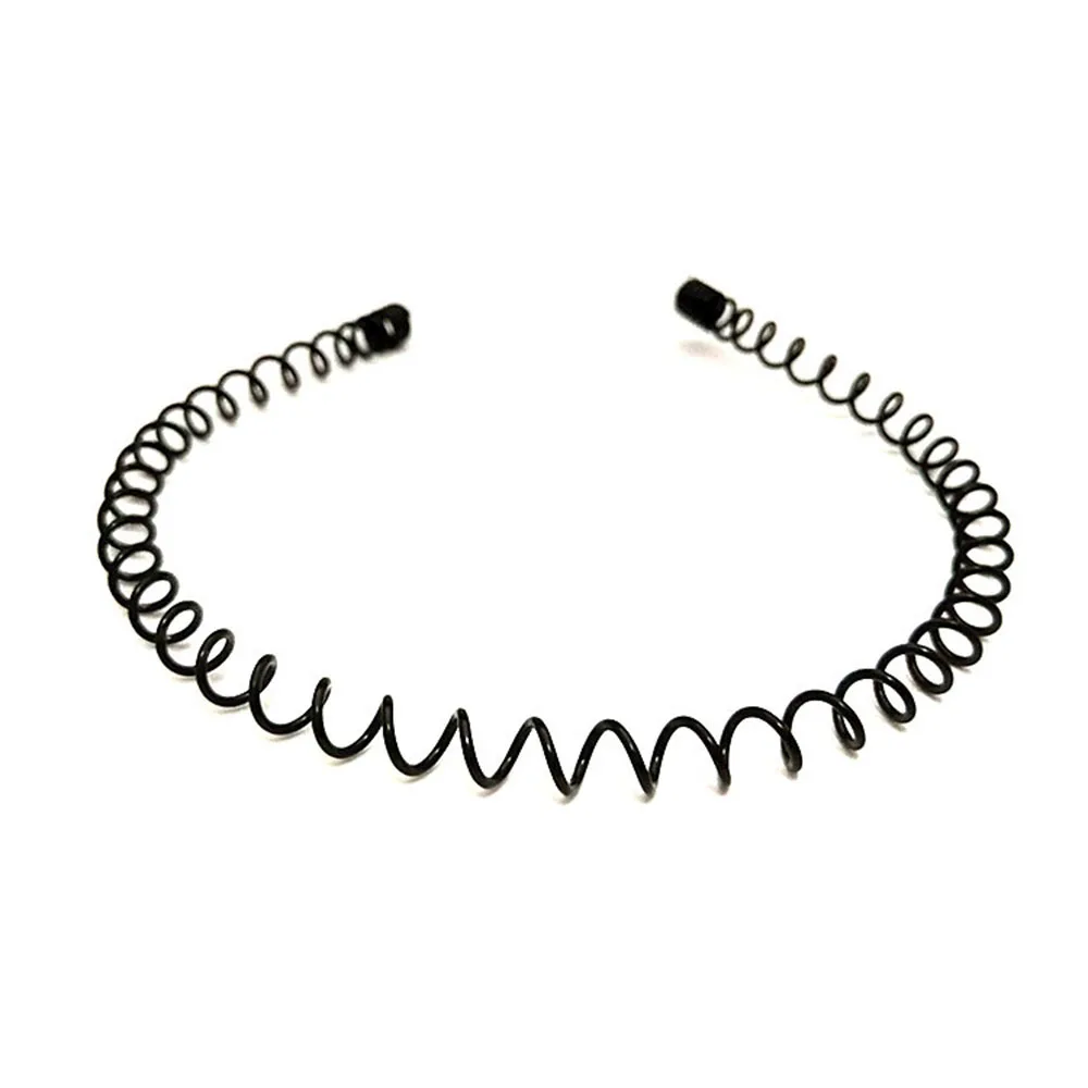 Hair Band For Women Men Wave Shaped Hairband Face Washing Headdress Unisex Hair Hoop Non Slip Black Metal Spiral Headbands