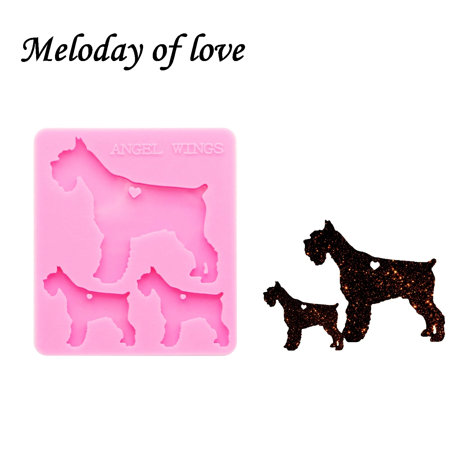 Glossy Finish bear Momma/baby silicone mold diy bear family epoxy resin molds jewelry making custom mold keychain DY0056