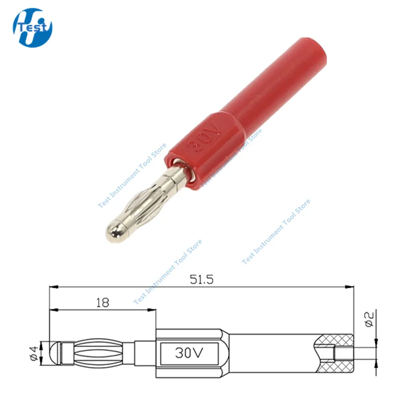 1pcs  Gold Plated 2mm Mini Male Banana Plug To 2mm 4mm Female Jack Connector Adapter Red Black 30V