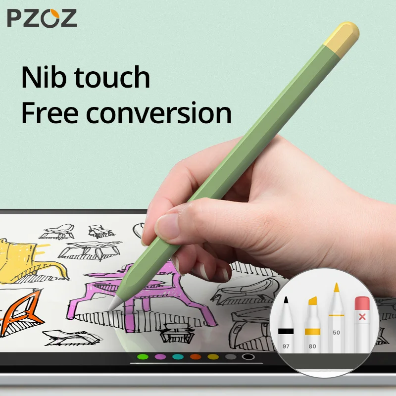 PZOZ For Apple Pencil 2 1st 2nd Case Pencil case Tablet Touch Stylus Pen Protective Cover Pouch Portable Soft Silicone Case