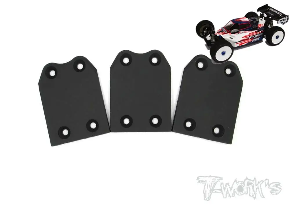 T-WORKS 1/8 Team Associated RC8.2 buggy 3PC Rear Chassis Skid Protector anti-scratch sheet chassis protection board Reduce wear