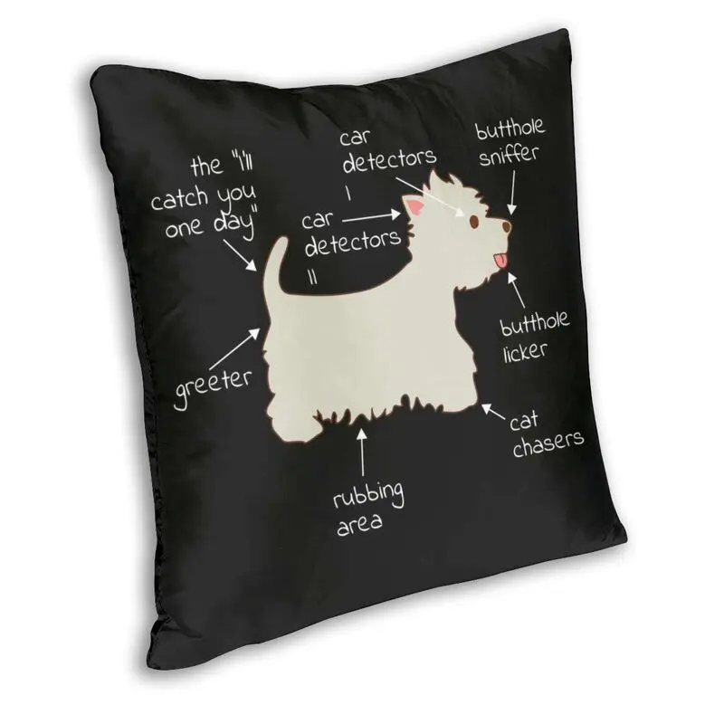 Vibrant Westie Dog Anatomy Square Pillow Cover Home Decorative 3D  Printing West Highland White Terrier Cushion Cover for Sofa