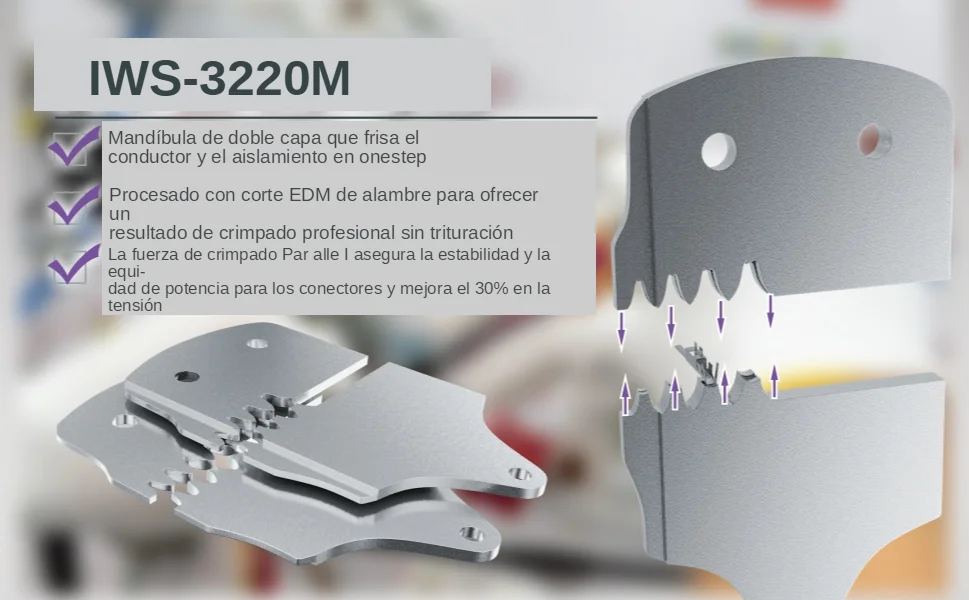 IWISS IWS-3220 Ratsche Crimpen Zange Hand Crimper Tools für Schmale-pitch Stecker Pins Crimp Palette 0,03-0,5 mm² (AWG: 32-20) – Detail 6