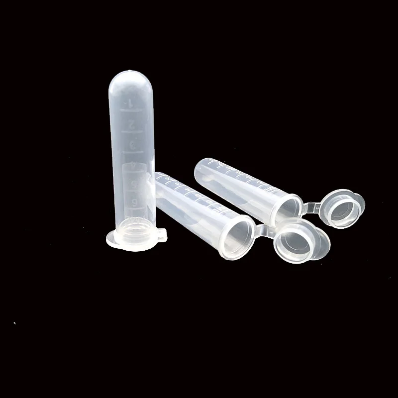 2ml, 5ml, 7ml,10ml,15ml 100/200/300/500Pcs Plastic Round-Bottom Laboratory Sample Vial PP Centrifuge Tube With Joint Cap