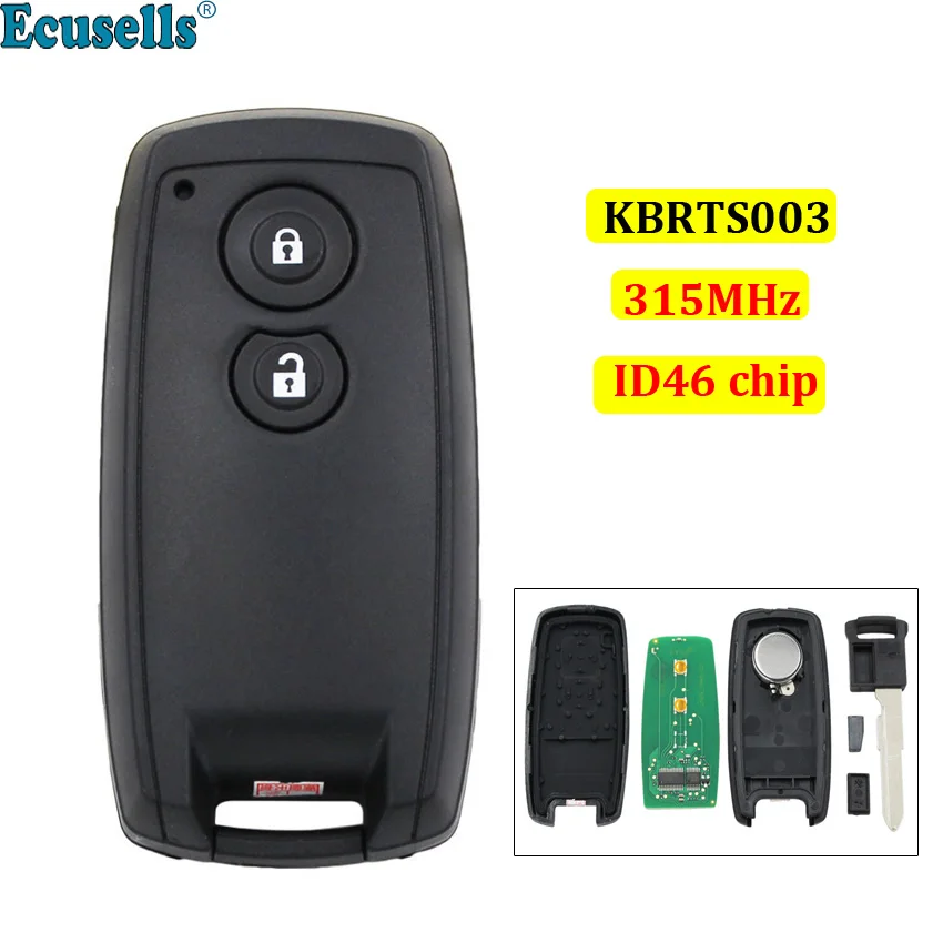 Keyless entry 스마트 카드 원격 키 2 버튼 315MHZ, ID46 칩 포함 Suzuki Swift SX4 Grand Vitara Uncut HU133 블레이드 KBRTS003