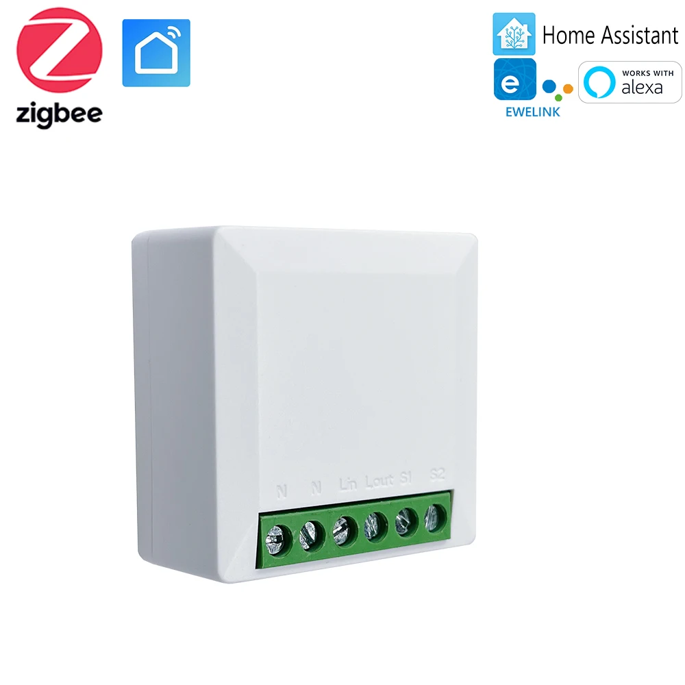 Tuya ZigBee Light MINI Switch Module,Hide The Smart Switch Entering The Wall, Supports Alexa,Hue,Smartthings,Hubitat,Ewelink Hub