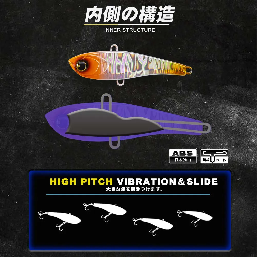 D1 Fishing Sinking VIB Balancers Lure 52mm/10g 68mm/17g 85mm/34g Luminous Body Winter Fishing For Bass Tuna Pecsa Tackle