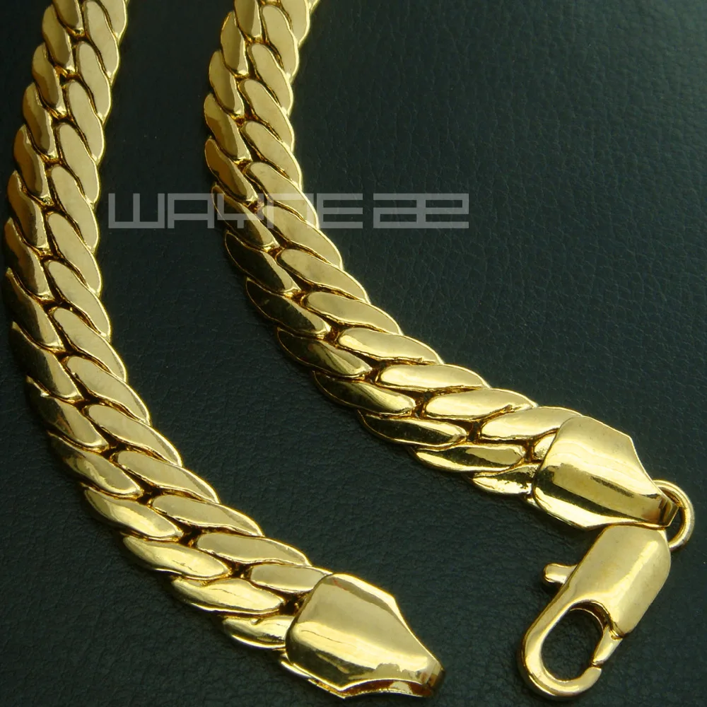 Men gold color 60 cm Length 8 mm Width  Necklace  N236