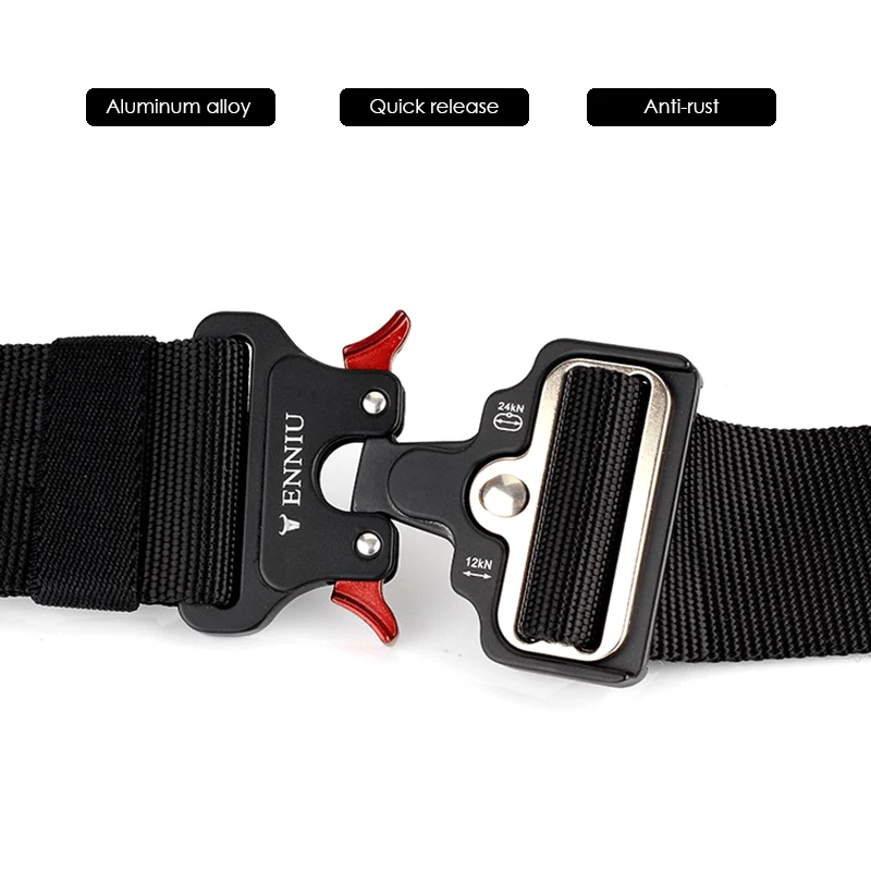 5cm Tactical Belt for Men Alloy Buckle Quick Release Heavy Military Army Belt Soft Tight Nylon Wide Belt Outdoors Girdles Male