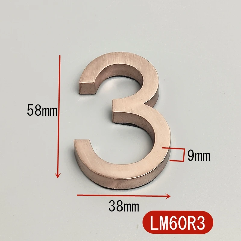 House Letters & Number Bronze  Door Plaque 2pcs Sign Plating Gate Digits 0 to 9 PlasticTag Hotel Home Sticker Address Door Label