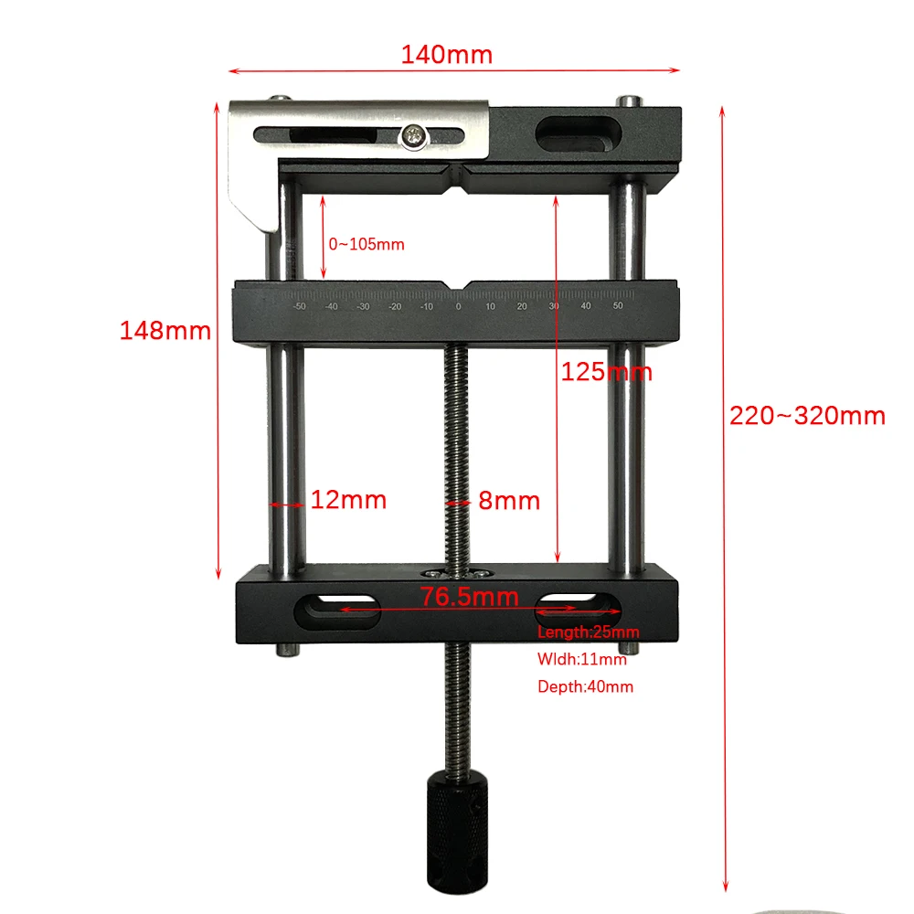 Imagem -04 - Alumínio Flat Tongs Vice Vise Parallel-jaw Parafuso Fixture Plain Vise Faça Você Mesmo Madeira e Metal Working 140 mm x 320 mm Qgg