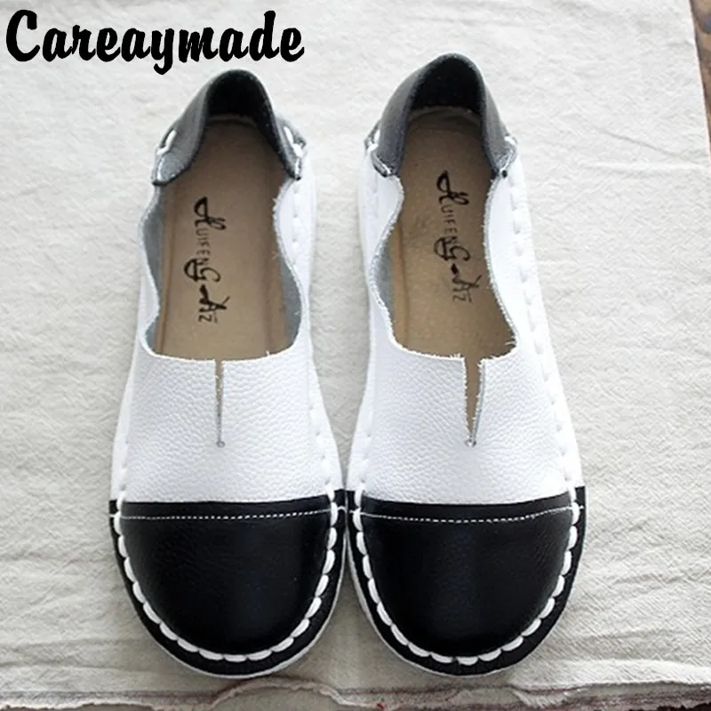 Careaymade-Handmade original cowhide personality soft sole single shoes,women's retro literary and artistic leather shoes