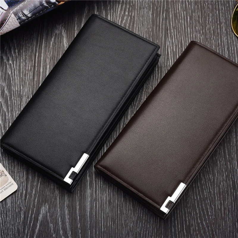 

NEW Men Luxury Leather Wallet ID Card Holder Purse Checkbook Long Clutch Bifold PU Leather Synthetic Leather Standard Wallets