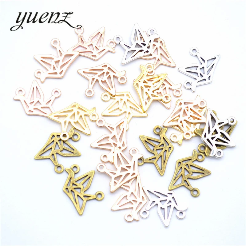 YuenZ 25pcs Antique Silver Plated Thousand Paper Cranes Charms Pendant:DIY for bracelet necklace 16*12mm D560