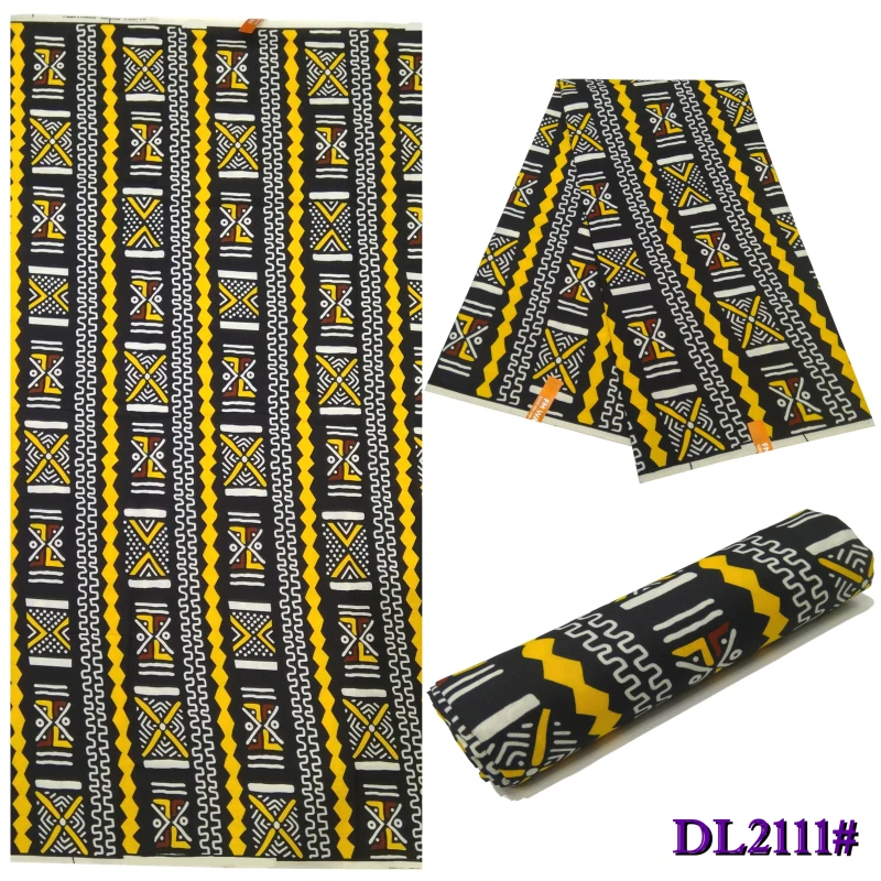 Neue Afrikanische Nigeria Ankara Wahre Garantie Echt Wachs Drucken Geometrische muster Stoff 6Yards pcs set