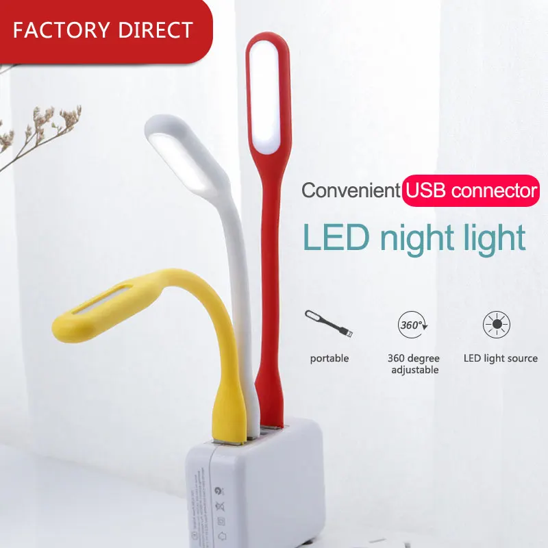 Mini USB Book Light 5V Portable Small Night Reading Desk Lamp 10 Colors for Power Failure Laptop Notebook Computer Charger