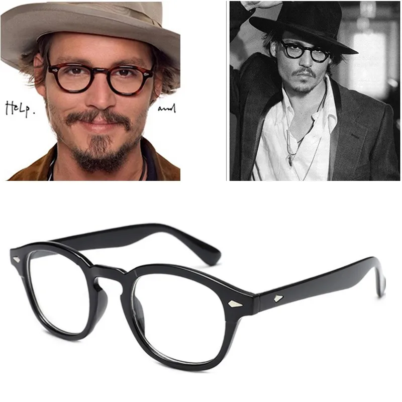 Johnny Depp Eyeglasses Men Spectacle Frame Lemtosh Style Glasses Transparent Lens Brand Designer Computer Male Round Vintage