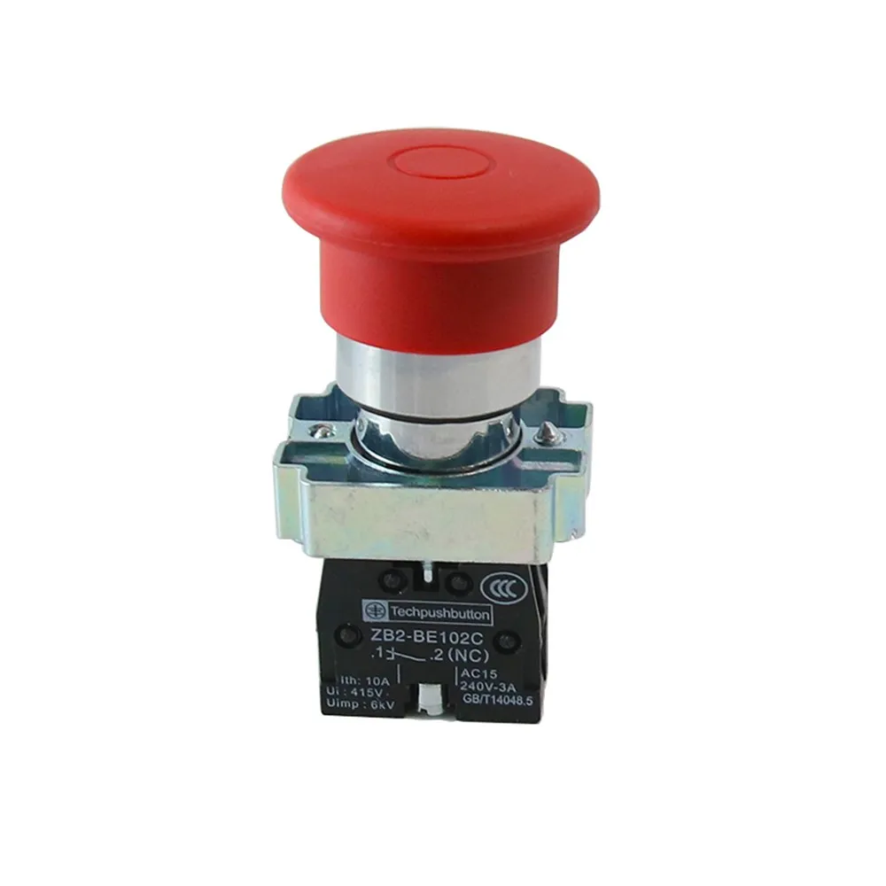 

XB2BT42C Red Sign 40mm Mushroom Head Emergency Stop Push Pull NC Normally Closed Maintained Self Lock Push Button Switches