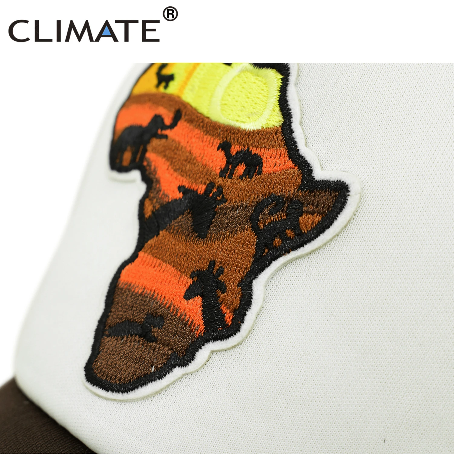 CLIMATE Africa African Trucker Cap Africatrek Africa Map Savanna Trip Tours Cap Hat Wildlife Animal Trucker Caps Mesh Cap Hat