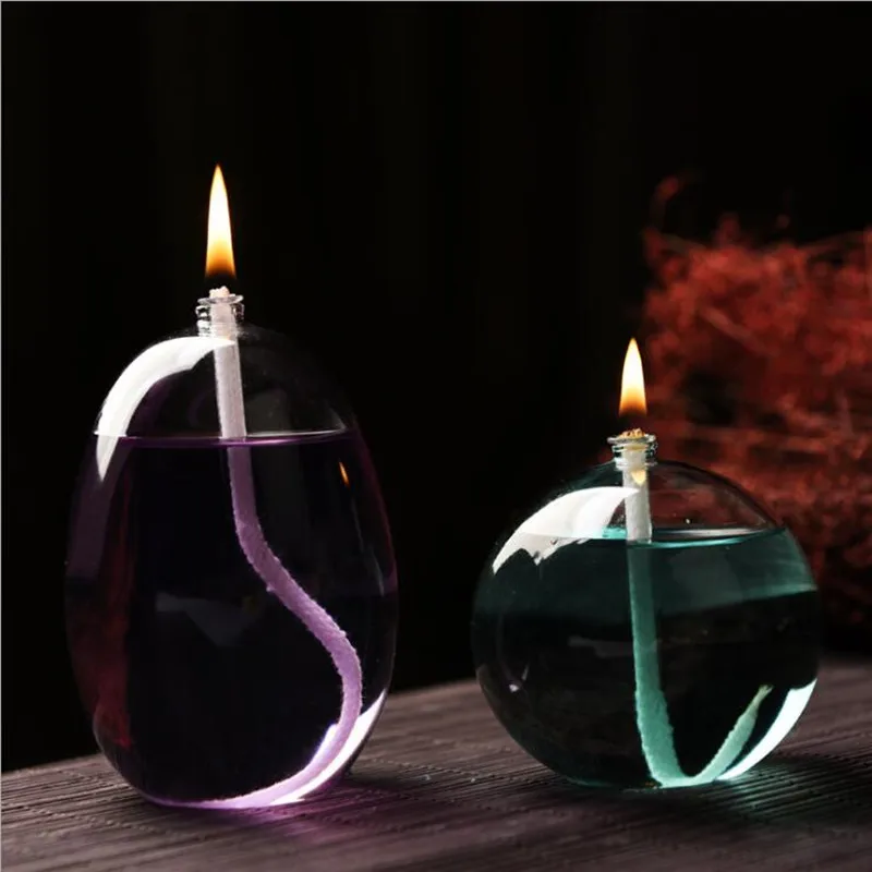 

10pcs/pack Different Shape Oval Round Glass Oil Lamp Wedding Party Live Prop Decoration Handcraft Friend Gift Candle Holder