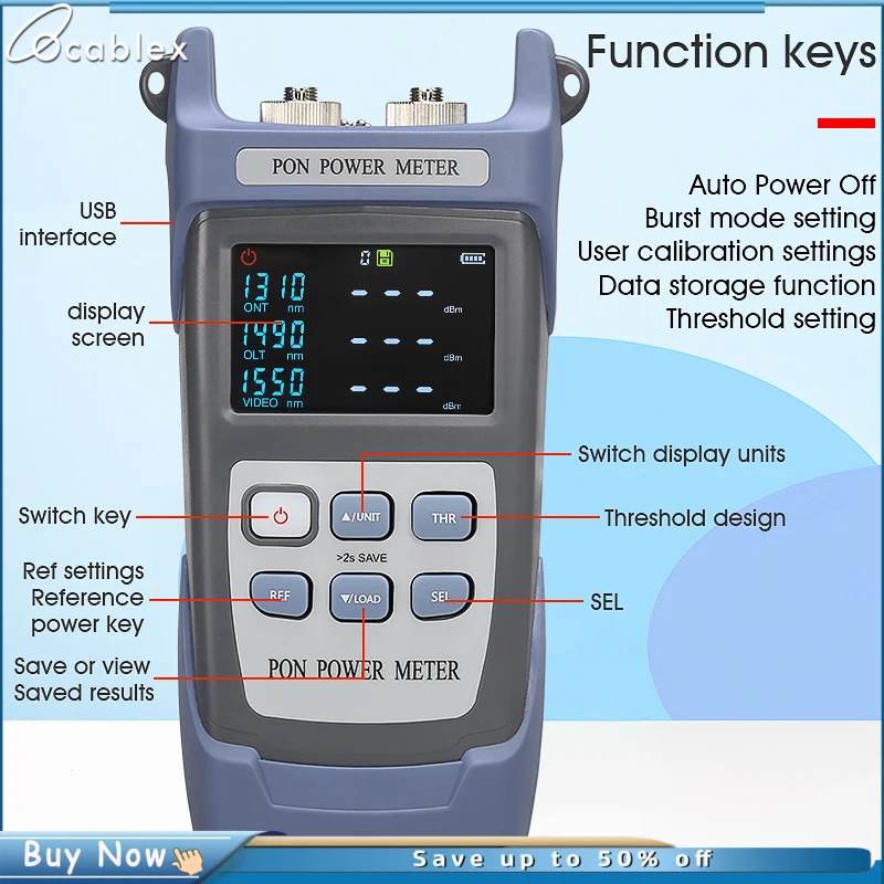 CL-320A/U Handheld PON Meter Portable Fiber Optical PON Power Meter FTTX/ONT/OLT 1310nm 1490nm 1550nm PON OPM