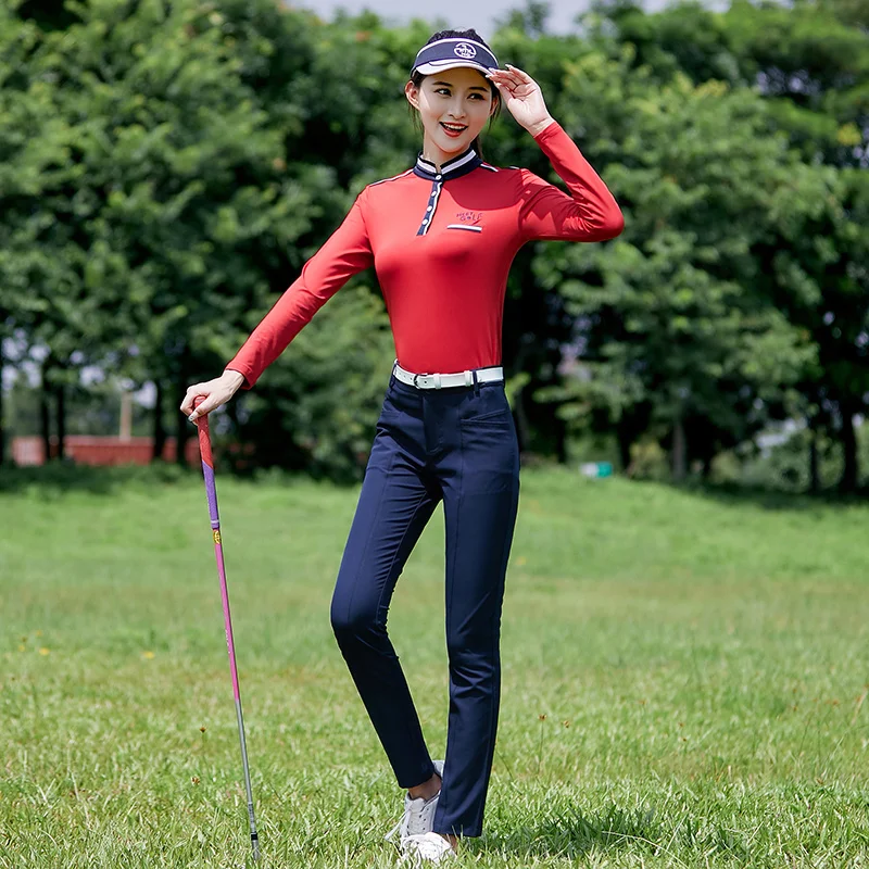 

MG Autumn Spring Golf Clothing for Women Lady Set Long Sleeve Shirt Slim Fit Sports Wear Pants Apparel Tennis Baseball Trousers