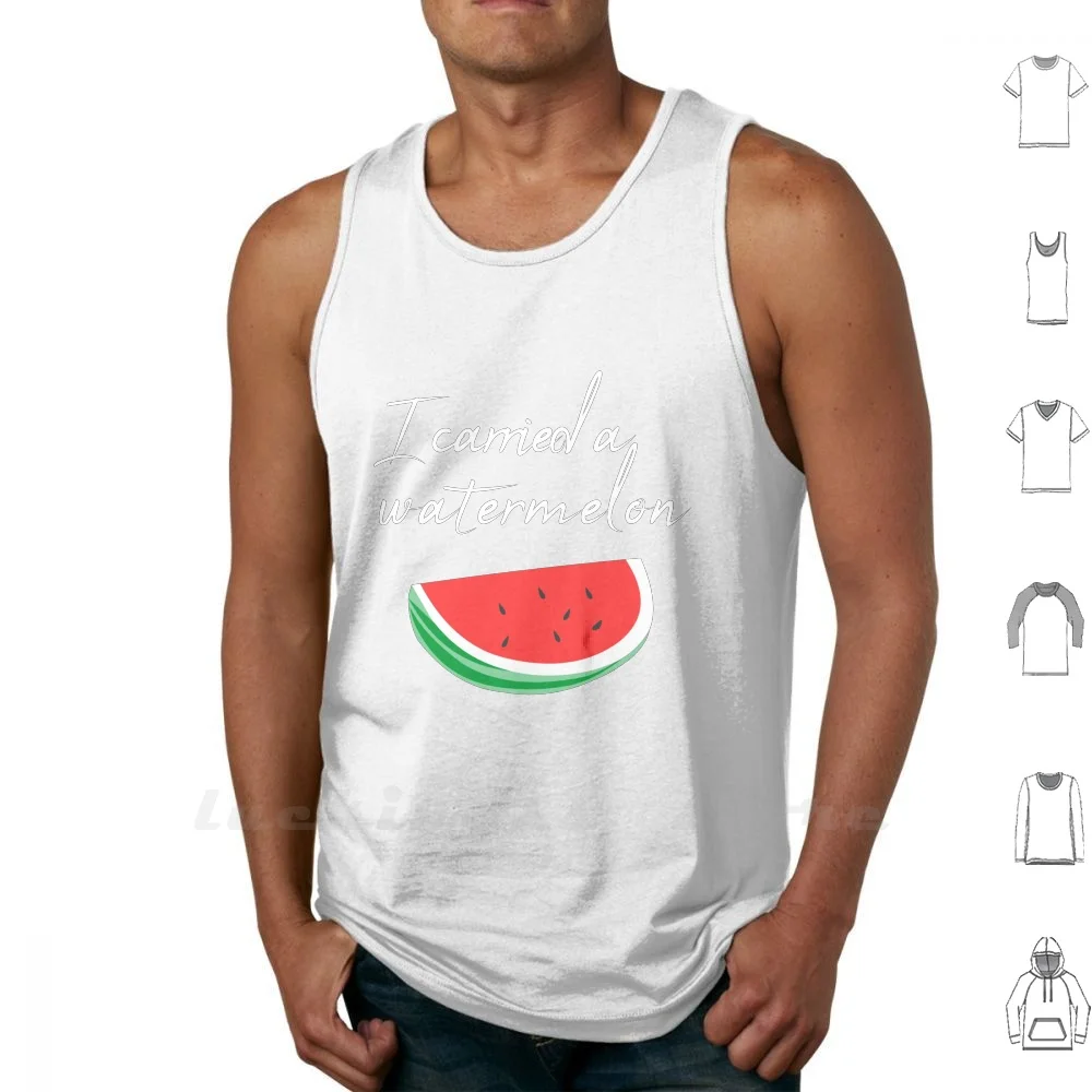 I Carried A Watermelon / Gift Idea Sleeveless Tank Top Vest Cotton Water Melon Carry Baby Dirty Dancing Quote Citation Movie