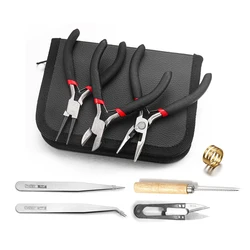 8Pcs/set Jewelry making Tools Set Organizer With Tweezers Plier Scissors For DIY Bracelet Necklace Earrings Jewelry Making Kits
