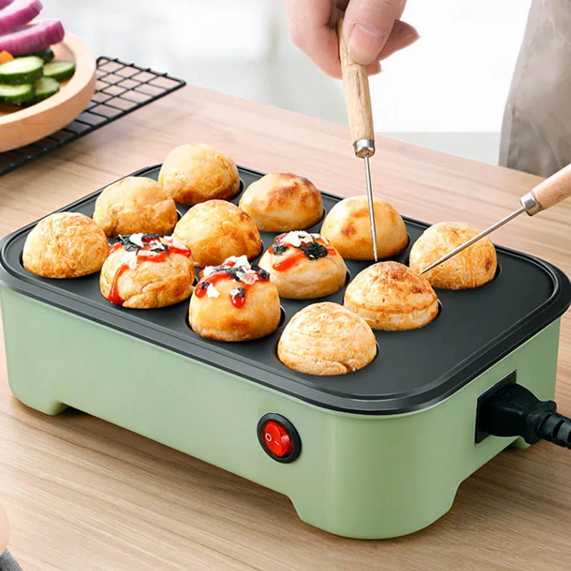 

220V Household small mini octopus balls machine barbecue plate multifunctional automatic electric heating for home and kitchen