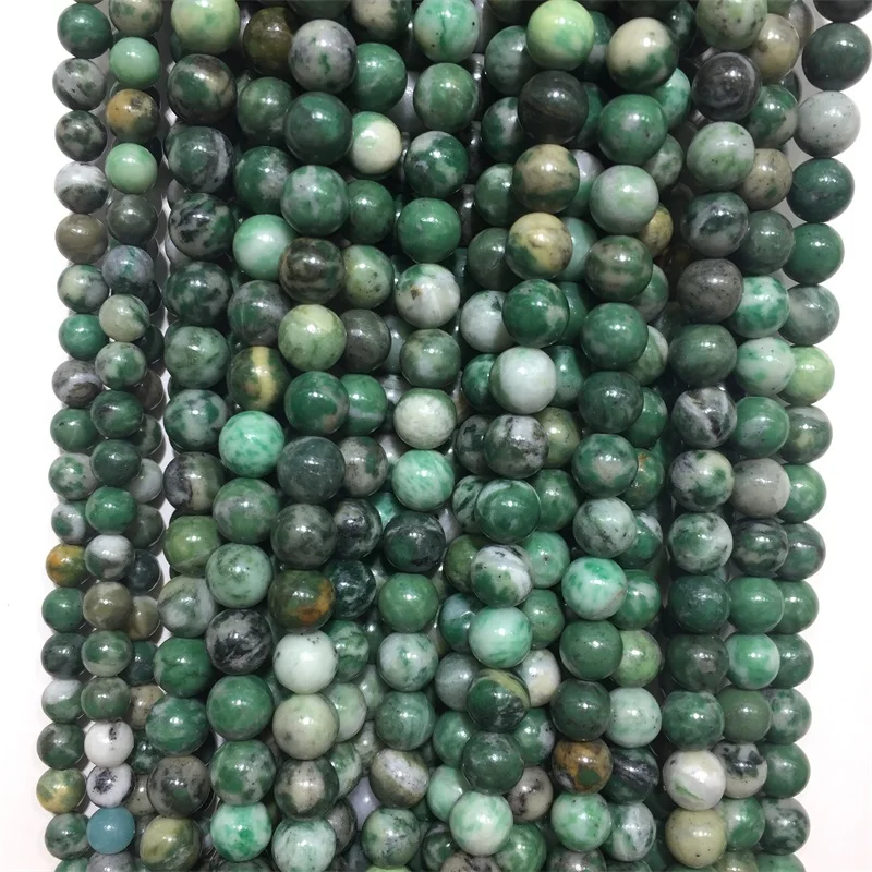 100% Natural Minerals Stone Polish China Qinghai Emerald Beads for Jewelry Making DIY Bracelet Necklace 6/8/10MM Spacer Gemstone