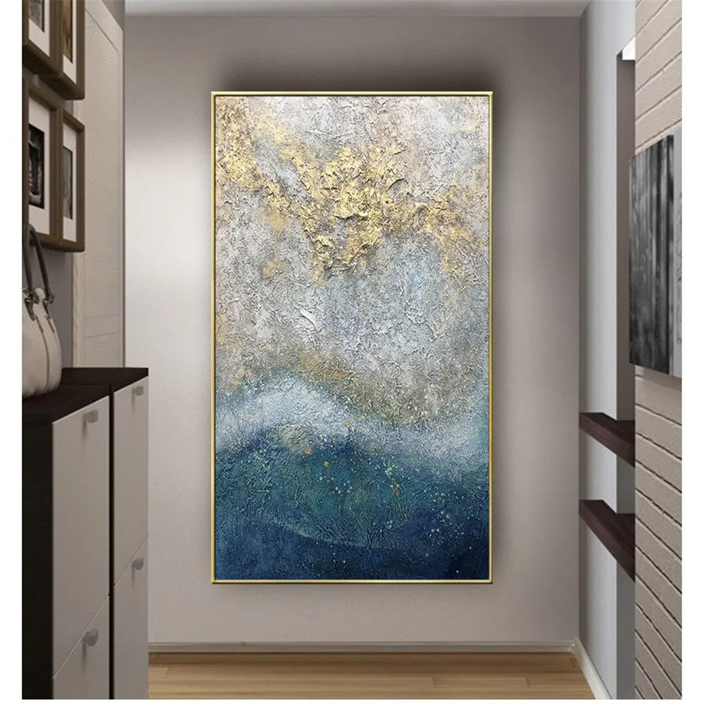 

Fashion gold leaf art painting Acrylic Canvas Art Picture Hand Painted Abstract Texture Oil Painting Wall Hangings Home Decor