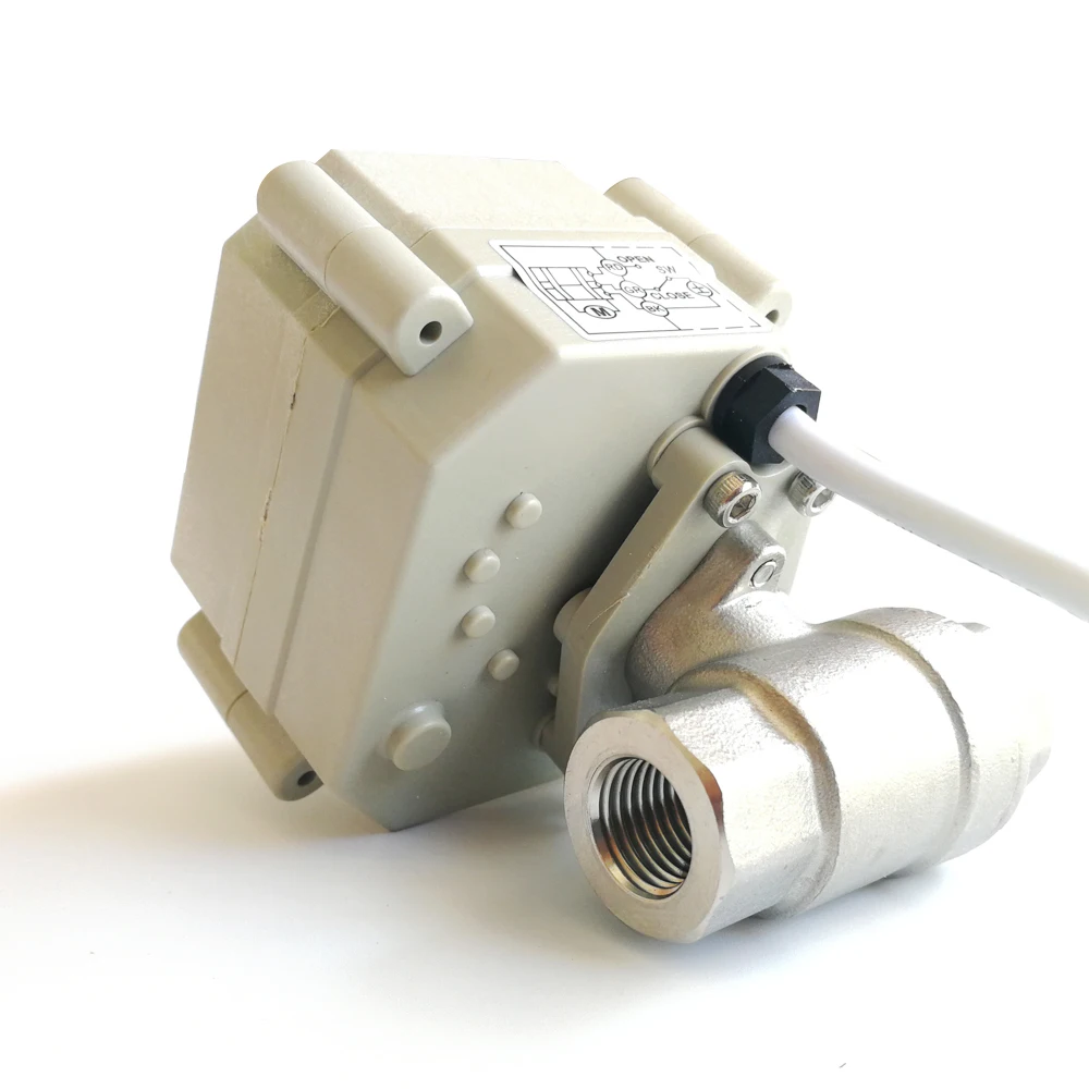 Tsai Fan electric ball valve 1/2'' DC5V/12V/24V SS304 2/3/5/7 wires electric water valve 2 way BSP/NPT with manual override