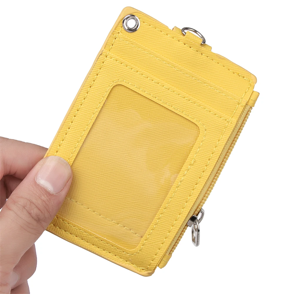 Mode Pu Lederen Visitekaarthouder Creditbadgehouder Buskaarten Bedekken Portemonnee Portemonnee Met Sleutelhanger