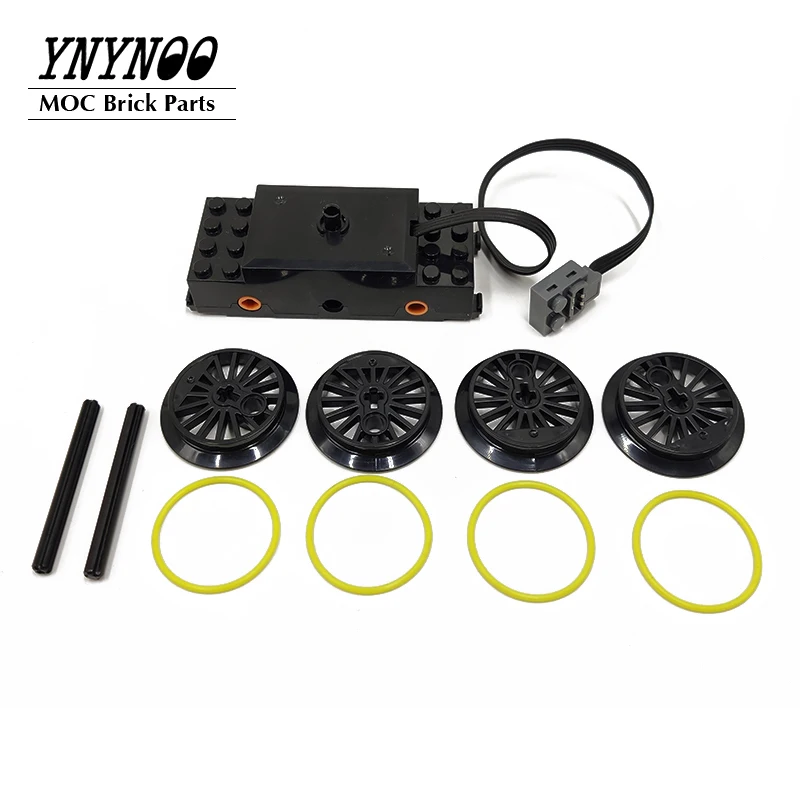 Motor de tren con funciones de potencia de alta tecnología 88002, Kit con ruedas 85557 57999, compatible con tren de vacaciones de invierno 10254, modelo de bloques de construcción