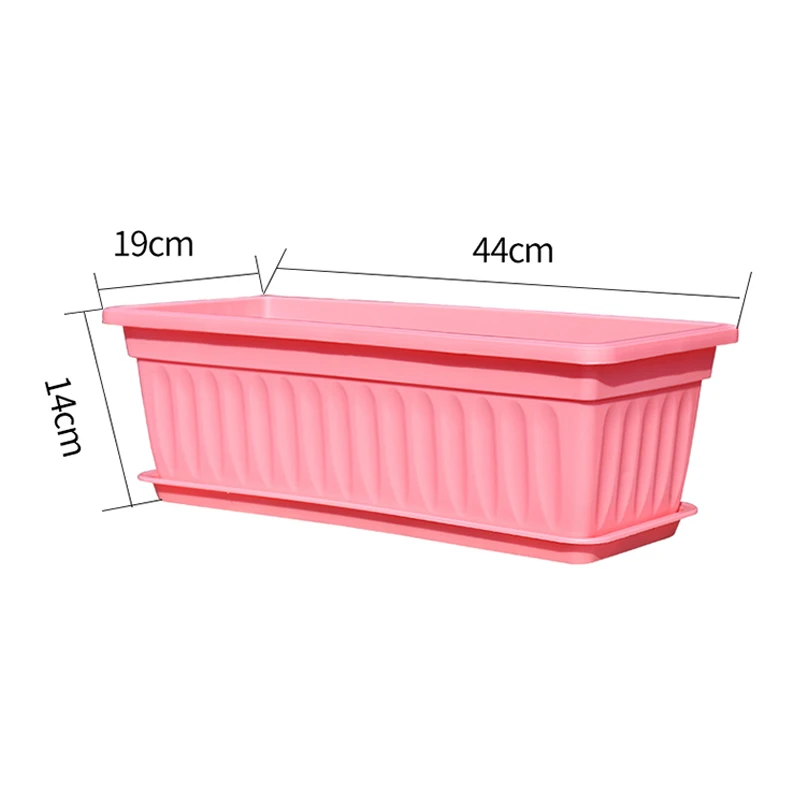 Flower Window Box PP Resin Rectangular Window Planters Vegetables Growing Container Garden Flower Plant Pot for Balcony NDS