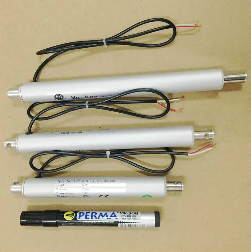 150N Micro DC Linear Actuator 12V 24V Telescopic Rod 50mm 100mm 150mm 200mm 400mm Pen Tubular Dia 20mm Electric Lineal Actuador