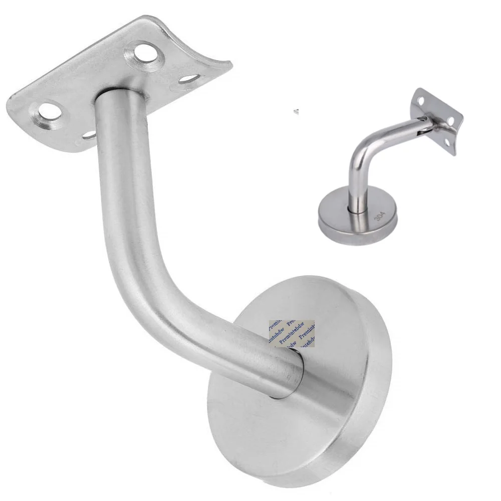 4Pcs 304 Stainless Steel Wall Mount Handrail Guardrail L-Shaped Support  Bracket Adjustable Tray With Screw and Anchor