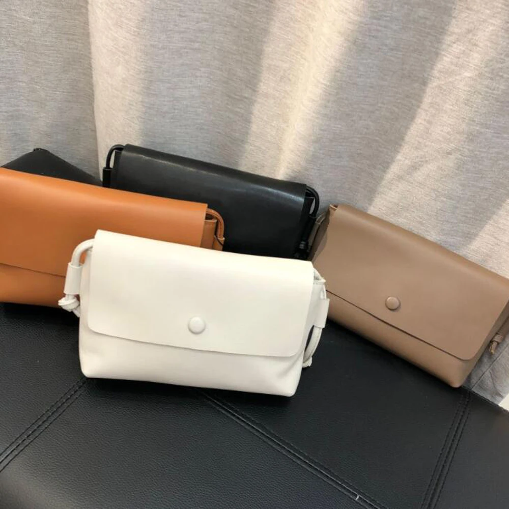 Fashion Real Leather Messenger Shoulder Bag Handbag Simple Genuine Cowhide Purse Mobile Phone Bag Women Shoulder Flap