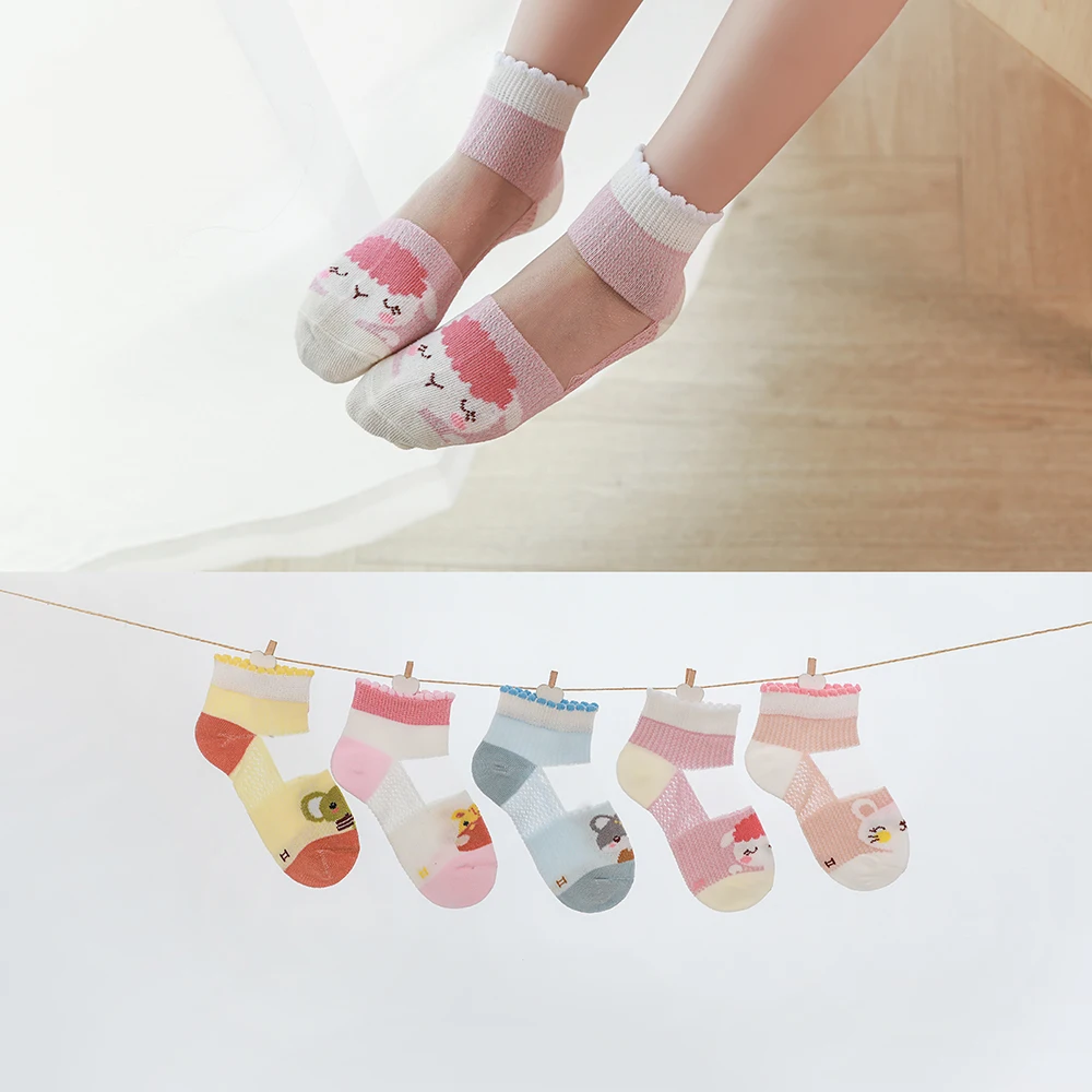 5Pairs/lot Summer Spring Baby Socks Thin Cotton Patchwork Kids Socks Cute Lovely Girls boys Children Cartton Socks