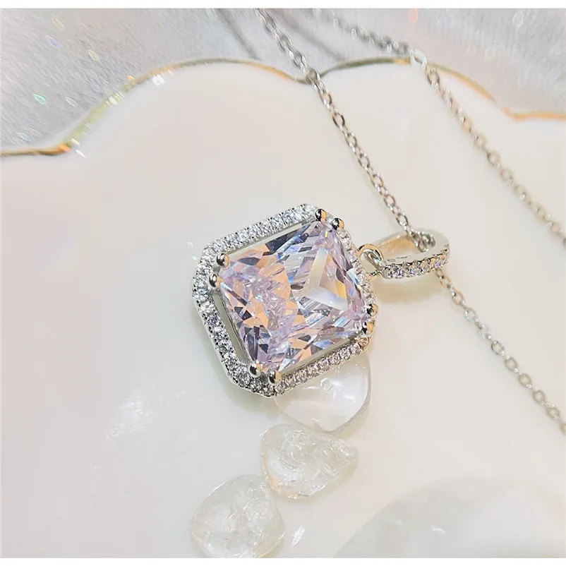 CC Pendants For Women No Chain Cubic Zirconia Pink Yellow White Necklace Pandent Wedding Fine Jewelry CCN288