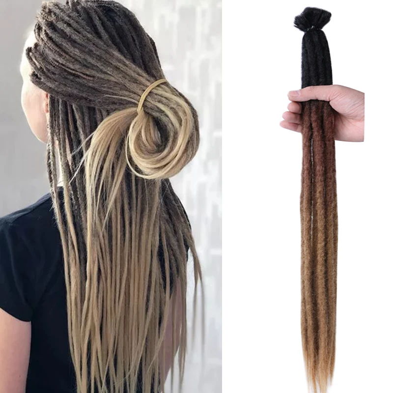 

Saisity Ombre Synthetic Handmade For Women Dreadlocks hair 22Inch Extensions Jamaican Natural Soft Crochet Braids Dreads Hair