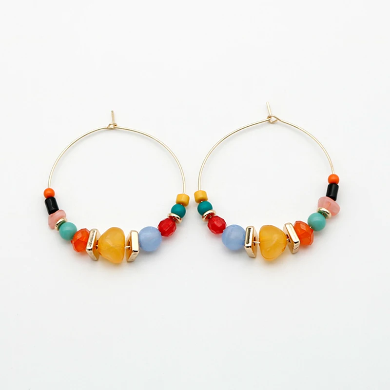 Big Hoop Earrings Multi Color Statement Bohemia Fashion Ear Rings For Women Colorful Acrylic Trendy Jewelry Accessories 2021107