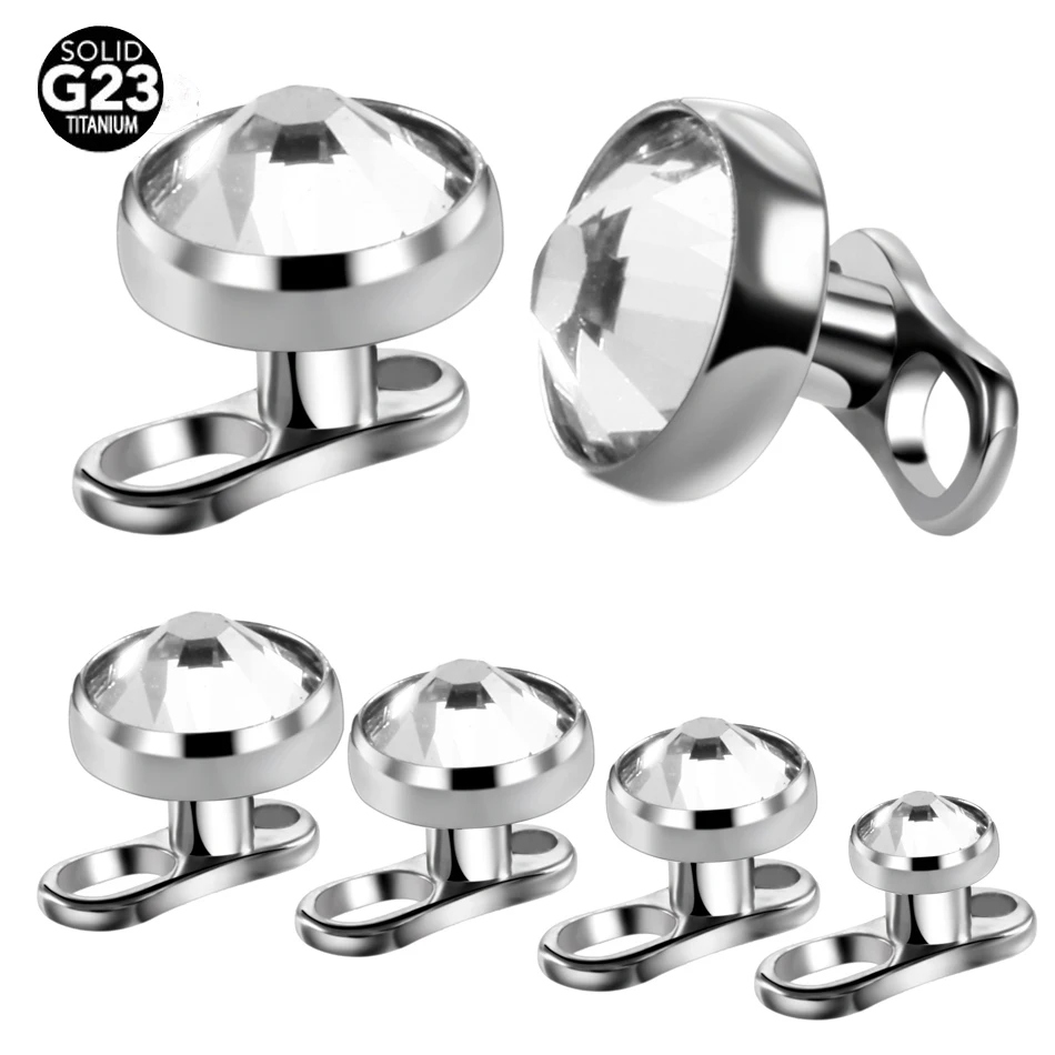 10Pcs/lot Micro Dermal Piercings Set Titanium Dermal Anchor Base & Tops Skinner Diver Micro Dermal Sexy Body Piercing Jewelry