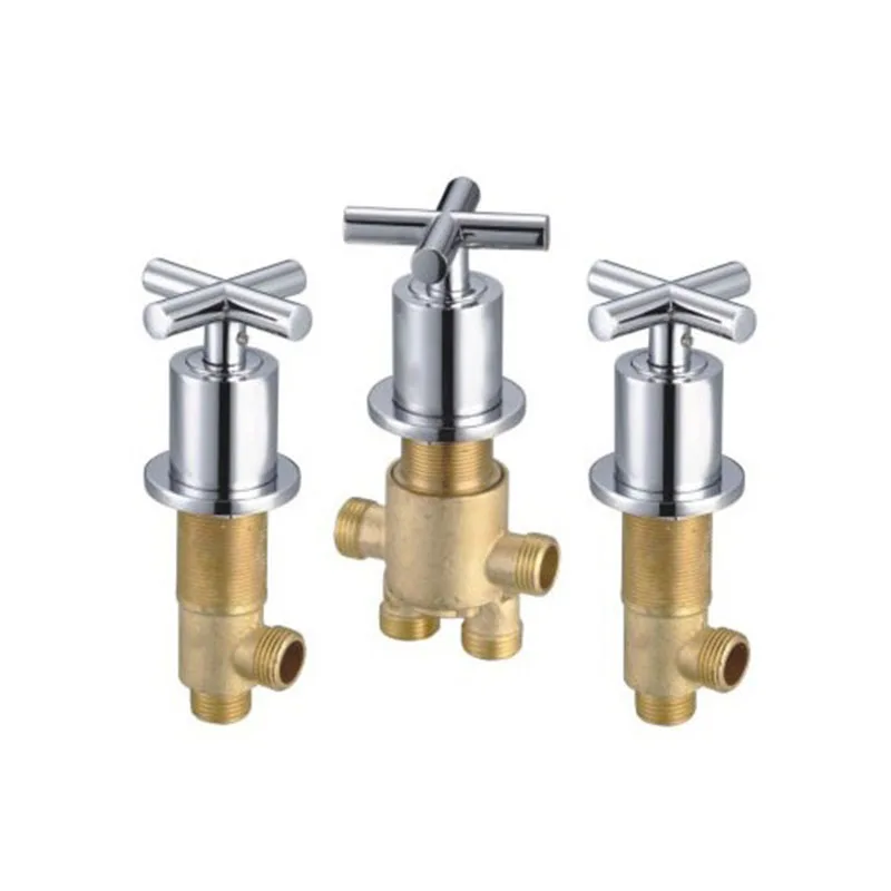 5PC Set  Solid Brass Mixing Valve Tap For Bathtub Faucet Hot and Cold Mixer Waterfall Bathroom 5 Hole Faucet Accessories