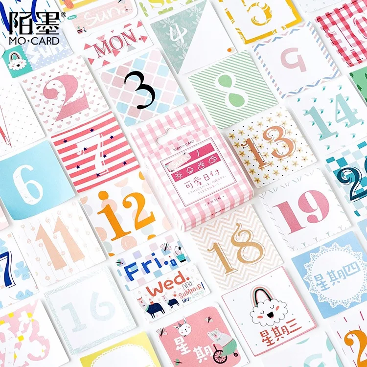 45 Pcs/Set Cute New Date Paper Label Sealing Sticker Mobile Decorative Stickers Scrapbooking DIY Craft Stickers