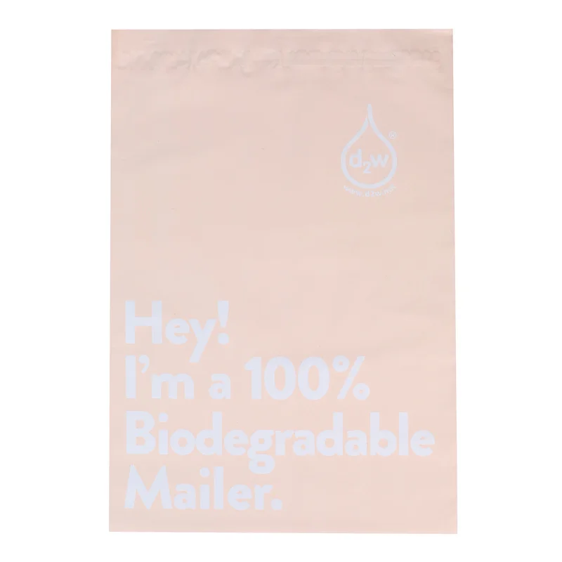 50pcs Beige100% D2W Biodegradable Courier Bag Organizer Eco Courier Mail Bags Poly Mailers Seal Mailing Envelope Delivery Bag