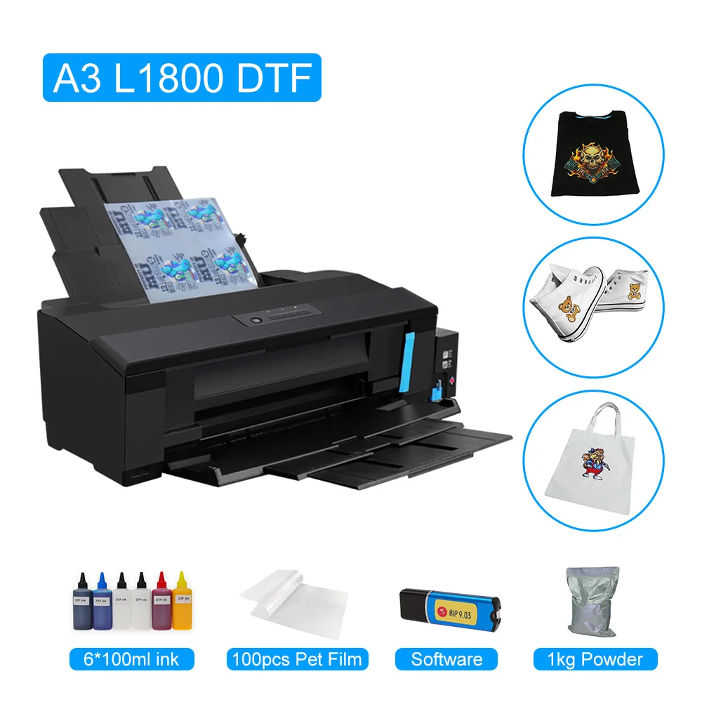 

Принтер A3 DTF Epson L1800 DTF, теплопередача ПЭТ пленки, преобразователь, прямая трансферная пленка DTF A3, принтер для футболок