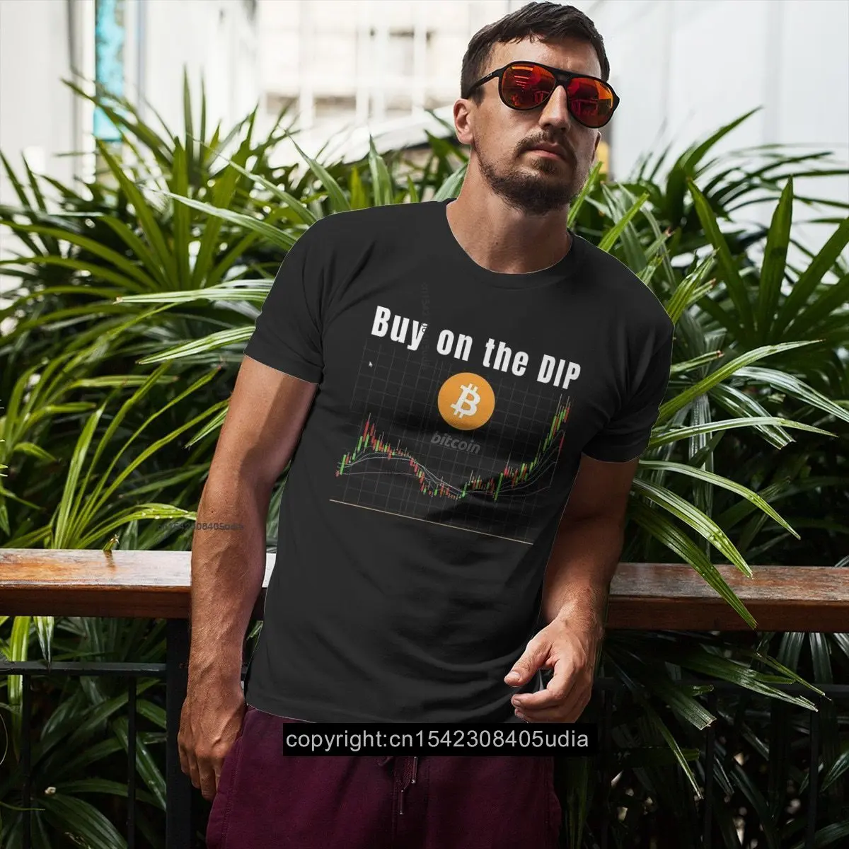 Bitcoin Cryptocurrency Art Buy On The Dips T Shirt Harajuku Punk High Quality Tshirt Loose O-Neck Women Men Shirt