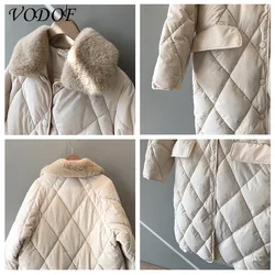 VODOF Down Jacket Women Korean Loose Winter Thick Coat Mid-length 2021 New Winter Clothing Winter Clothes Women