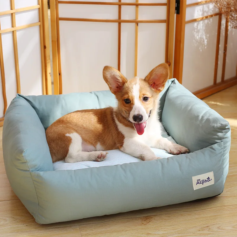 Winter Warm Dog Sofa Kennel Cat Nest Solid Color Pet Sleepping Cushion Puppy Teddy Basket Bed For cats dog House